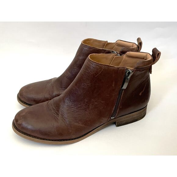 Franco Sarto Zipper Bootie Boot Brown Size 7.5 - Picture 1 of 10